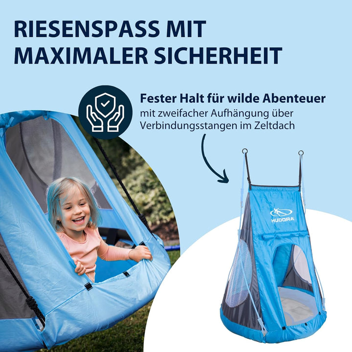 HUDORA Zeltbezug Cosy Castle - Zeltüberzug für HUDORA Nestschaukel 90 &amp; 110/120 in blau/Lemon - Poly