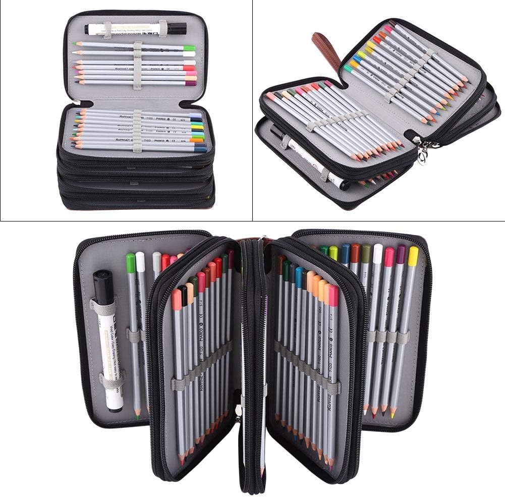 Bleistifte Fall Multi-Schichten 72 Slots PU Leder Bleistifte Tasche Grosse Kapazität Farbige Schule