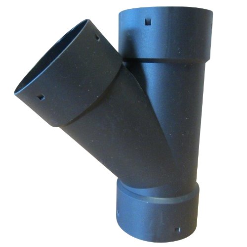 Drainagefitting Y-Stück, Schwarz, PVC, DN100, Small, Metrisch Parallel, Fitting, Drainagefitting