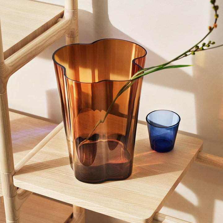 Iittala Aalto Vase Glas Kupferfarben, Masse: 17cm x 17cm x 25cm, 1007881 25cm Kupfer, 25cm Kupfer