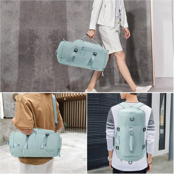 Unisex Sporttasche mit Rucksackfunktion Reisetasche mit Schuhfach Gross Reiserucksack Wasserdicht Le