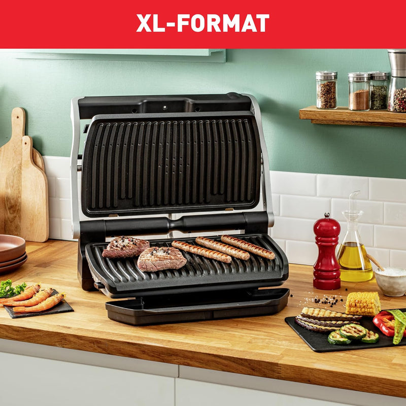 Tefal OptiGrill XL GC722D Kontaktgrill | XL-Grillfläche | Zusätzlichen Temperaturstufen | Automatisc