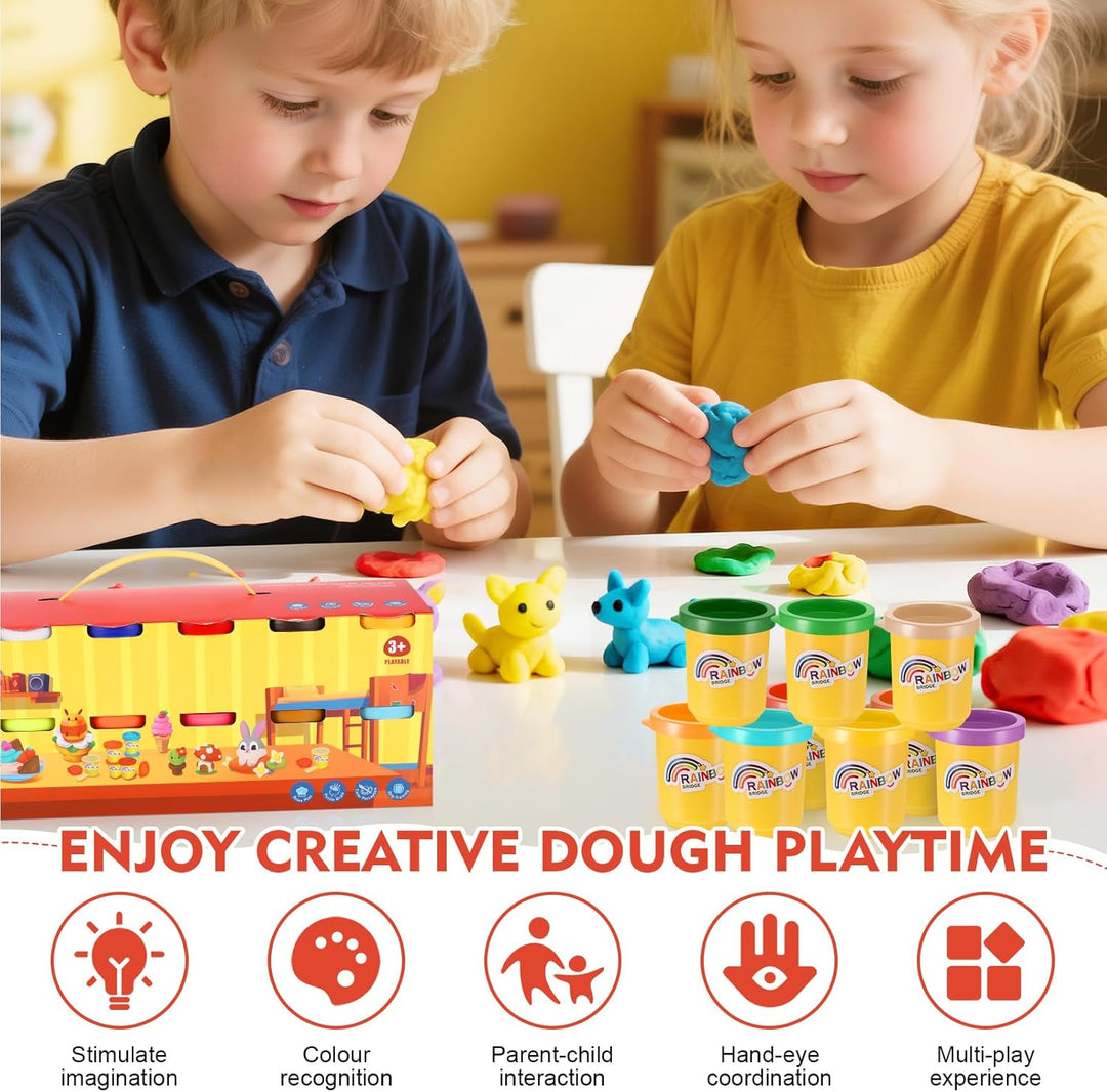 Knete Set für Kinder, 24er Set Knetmasse für Fantasievolles und Kreatives Spielen, 24 Farben Knete m
