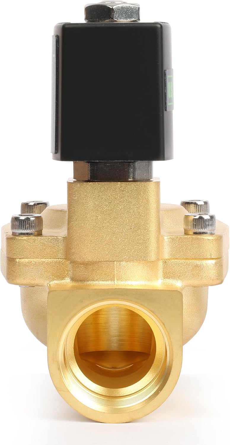 U.S. Solid Magnetventil Messing 1" 24V AC, 0,3-16 bar, stromlos geschlossen, VITON-Dichtung, G-Gewin