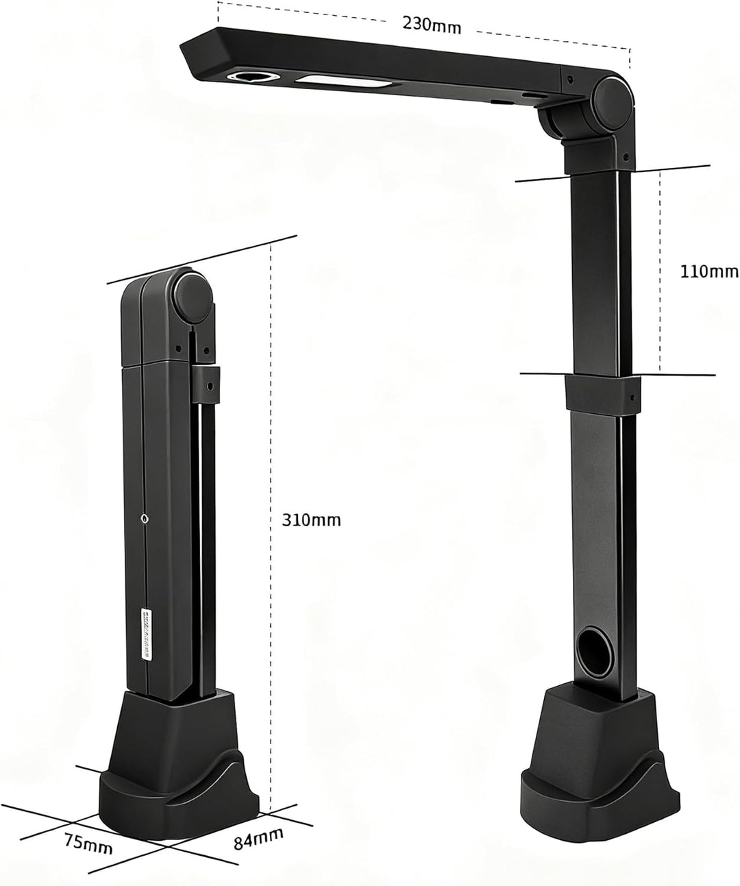 A3 Document Scanner USB Dokumentenscanner 13MP Faltbare Buchscanner OCR Visualizer 3-Level LED Dokum
