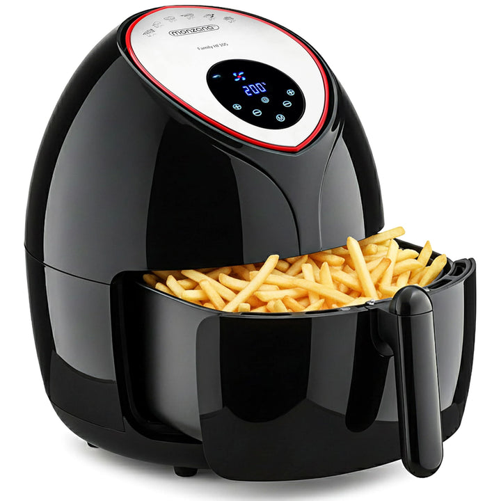 Monzana Heissluftfritteuse 6,5 L XXL Digitales LED Touch-Display Timer Temperatureinstellung mit Rez