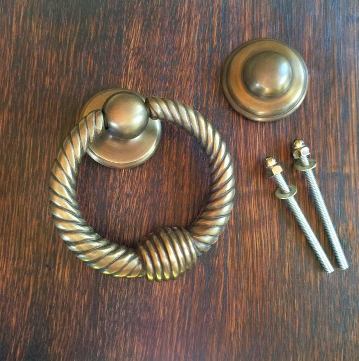 Antikas - Türklopfer Antik Messing - massiver Klopfer Ring - PZ Beschläge Haustüren