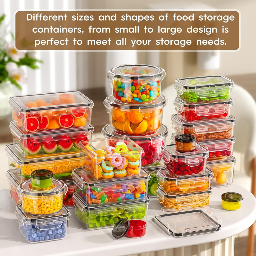 Frischhaltedosen mit Deckel, 50 Teile Vorratsdosen Set (25 Behälter & 25 Deckel),Küche Meal Prep Box