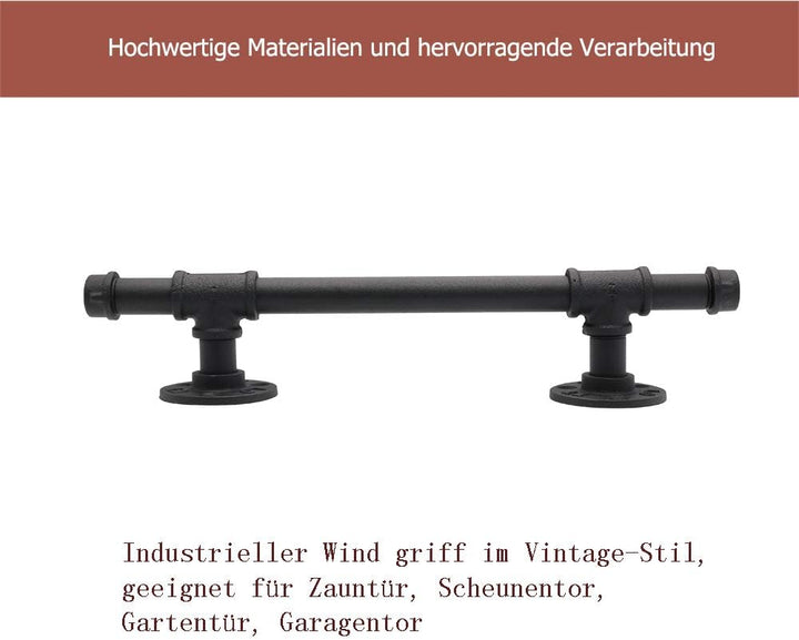 goldenwarm 2 Stück Schmiedeeisen Schiebetür Handgriff Türgriff Scheunentor Griff Ziehgriff Türbeschl