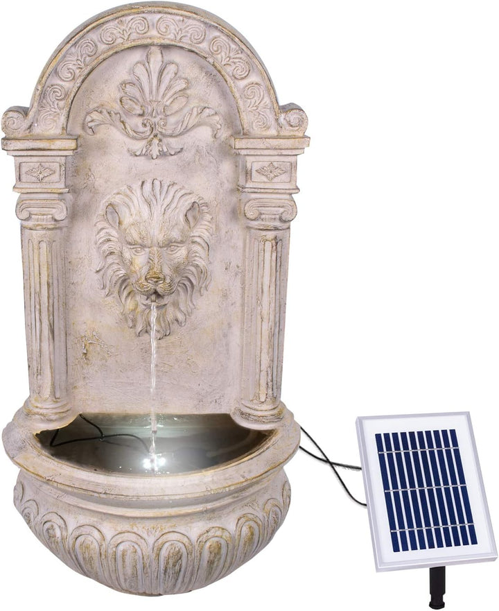 Gartenbrunnen Solarbrunnen Brunnen Vogelbad Wasserfall, Gartendeko mit Pumpe, Wasserspiel für Garten