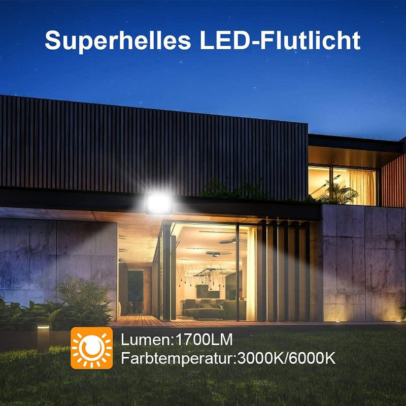 Lospitch 5er 20W LED Strahler, 1700LM 6000K LED Fluter Kaltweiss Superhell Aussenstrahler, IP66 Wass