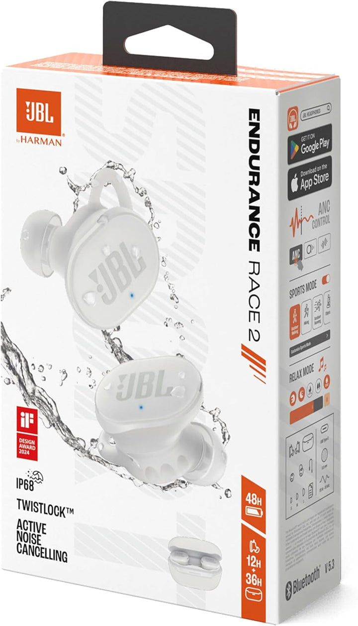 JBL Endurance Race 2, True Wireless Bluetooth-In-Ear-Kopfhörer, 48 h Akkulaufzeit, IP68 staub - und
