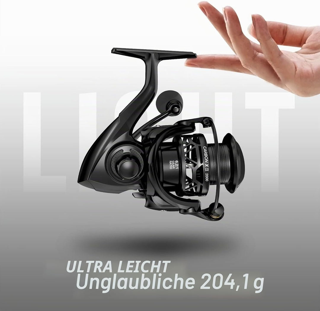 Piscifun Carbon X II Spinning Reels, Light to 5.5oz, Upgrade Carbon Frame Rotor, 22LBs Max Drag, 10+