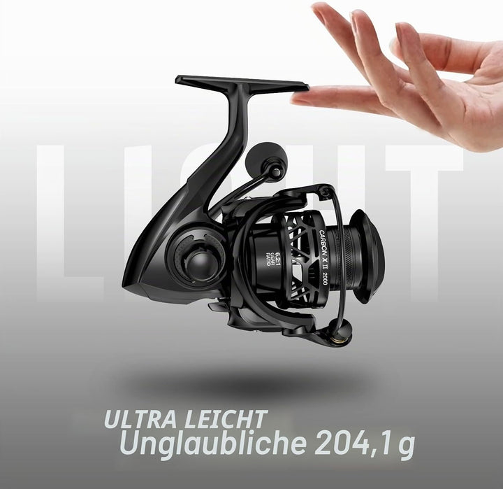 Piscifun Carbon X II Spinning Reels, Light to 5.5oz, Upgrade Carbon Frame Rotor, 22LBs Max Drag, 10+