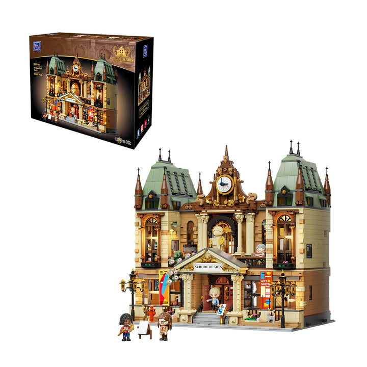 PANTASY Kunstakademie Klemmbaustein Set, Europäisches Architekturmodell mit Dreistöckigem Innenraum,