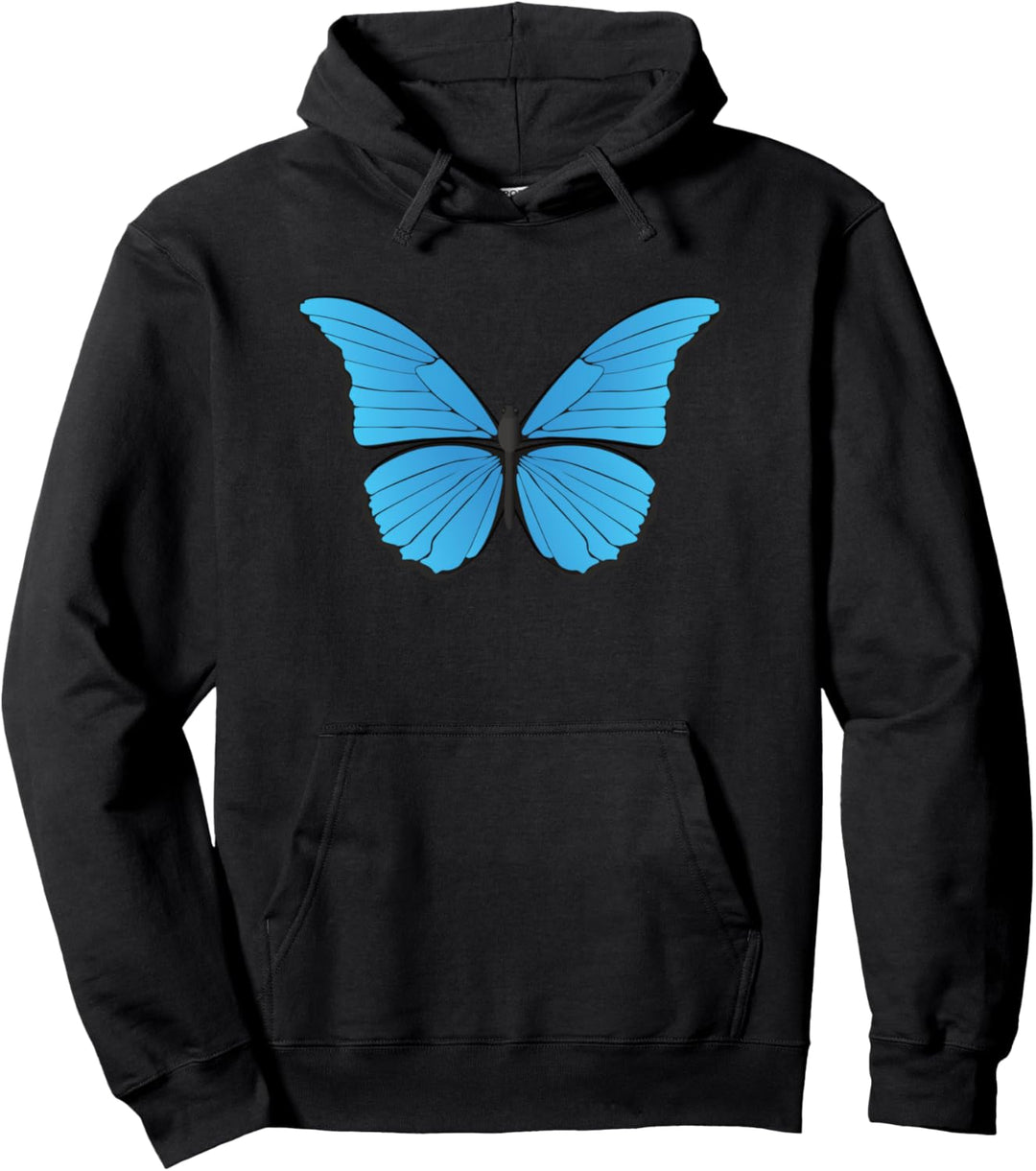 Blauer Schmetterling - Romantisches Design Pullover Hoodie