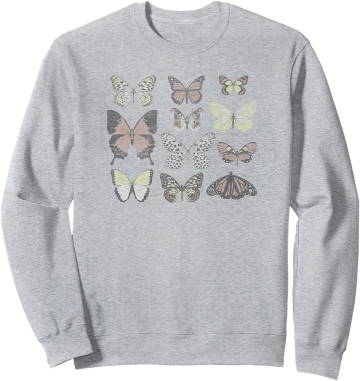 Trendy Colored Butterflies Grid Sweatshirt