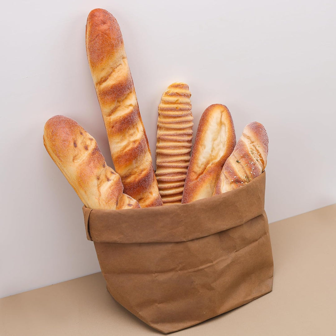 Gresorth 5 Stück Gross Realistisch Gefälschte Brot Satz Künstliche Lebensmittel für Dekoration Heim