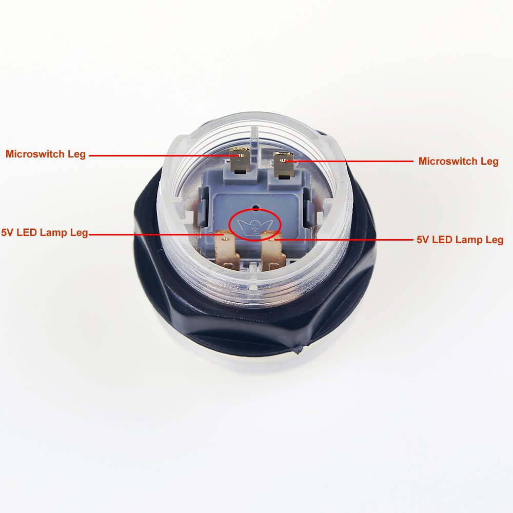 Reyann 4 Stück/Packung 5V LED beleuchtete Knopf-1P / 2P Spieler-Start-Knöpfe / 2x Münzen-Knöpfe für