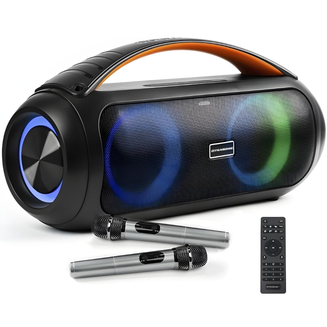 DYNASONIC D93 Tragbarer Bluetooth Lautsprecher IPX7. Kabelloser Outdoor-Lautsprecher. Stereoanlage.