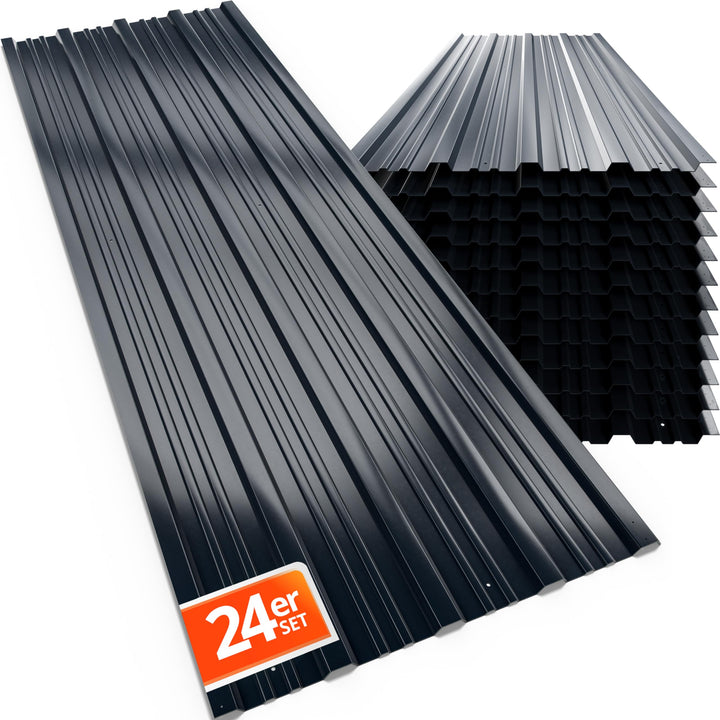 GARDEBRUK® 24x Trapezblech 129x46cm = 14m² verzinkt Profilblech Dachblech Wellblech Dachplatten Gerä