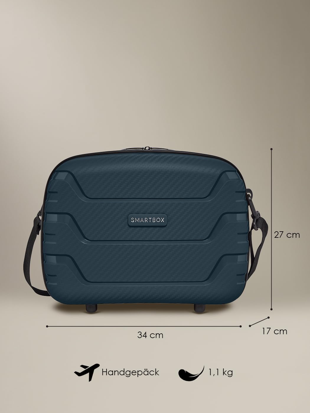 SMARTBOX Hartschalen Handgepäck Kosmetik-Koffer | Stabiles Beauty-Case mit Aufsteckfunktion | 34 x 1