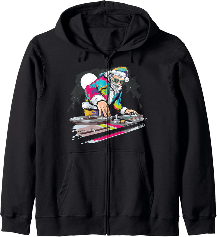 I'm with the DJ EDM Music Santa Claus Old School DJ Kostüm Kapuzenjacke