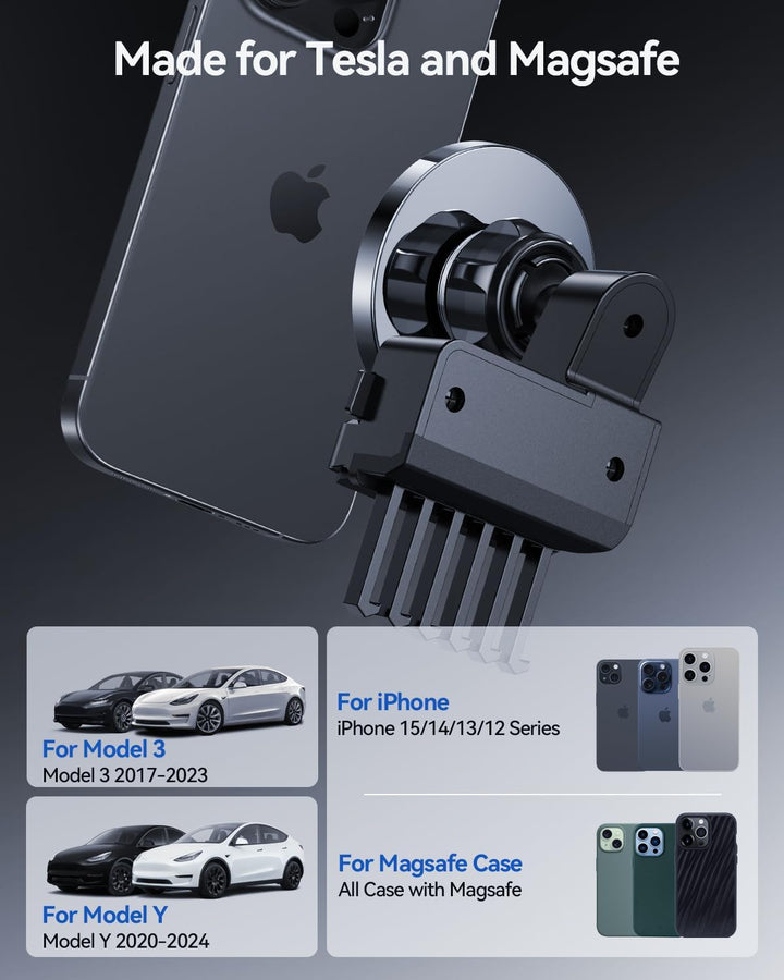 Handyhalterung für Tesla Model Y 2020-2024 und Model 3 2017-2023, MagSafe Handyhalter Auto Magnet fü