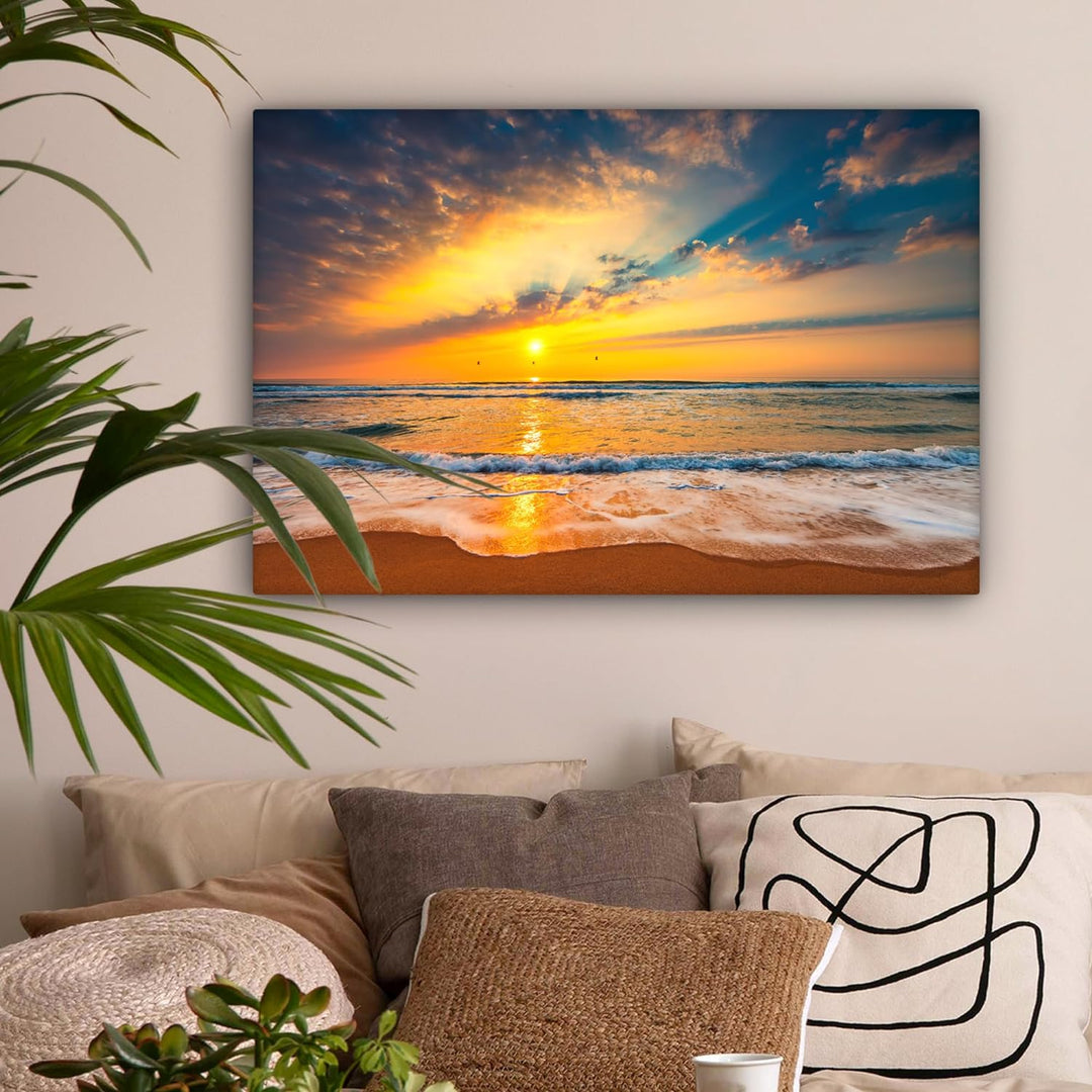 MuchoWow© Bilder 90x60 cm Wohnzimmer Deko Modern Wandbild Foto auf Leinwand Bild Schlafzimmer Room D