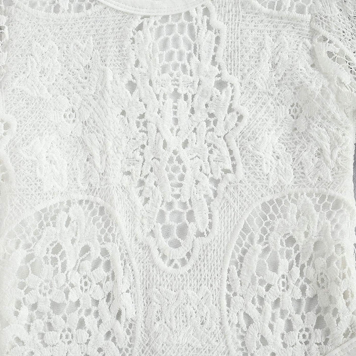 Kleinkind Kleinkind Baby Mädchen Kleidung Bestickte Spitze Strampler Zerrissene Jeans Denim Hosen Ou