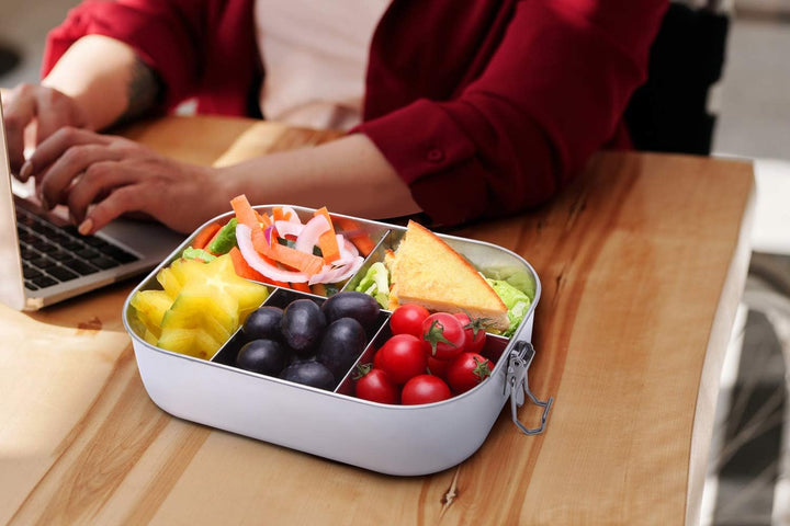 G.a HOMEFAVOR Edelstahl Brotdose Metall Lunchbox mit 5 Fächern 1400ml Auslaufsichere Bento Box Gross