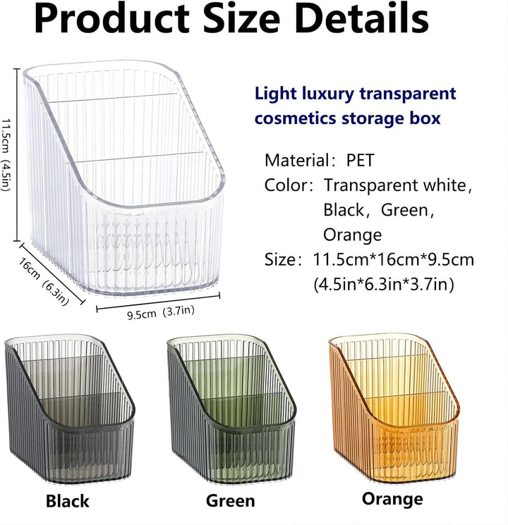 DASITON Make up Organizer,Kosmetik Organizer mit 3 Fächern,Acryl Kosmetik Aufbewahrung mit Grosser K