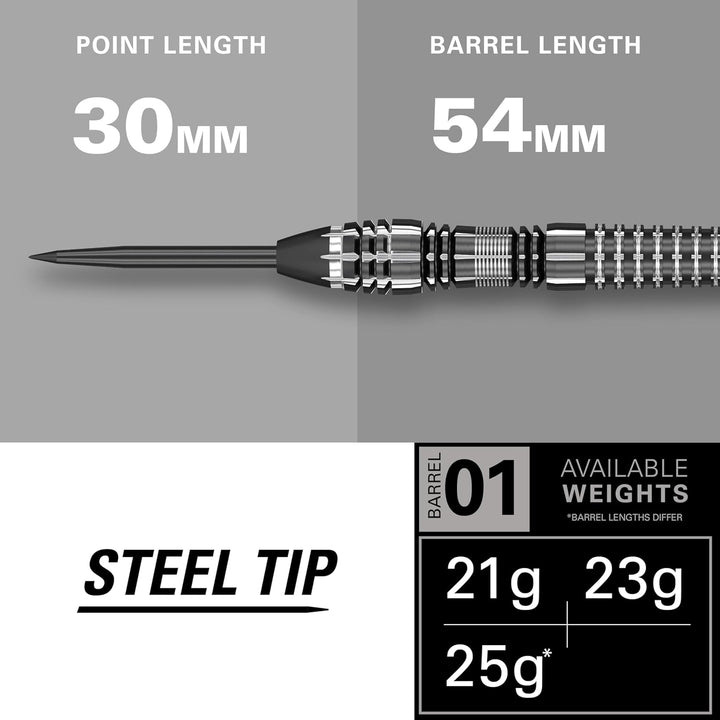 Target Darts Phil Taylor Power 8-Zero Schwarz 80% Wolfram Steeldarts-Set Schwarz P8Z4 25G Single, Sc