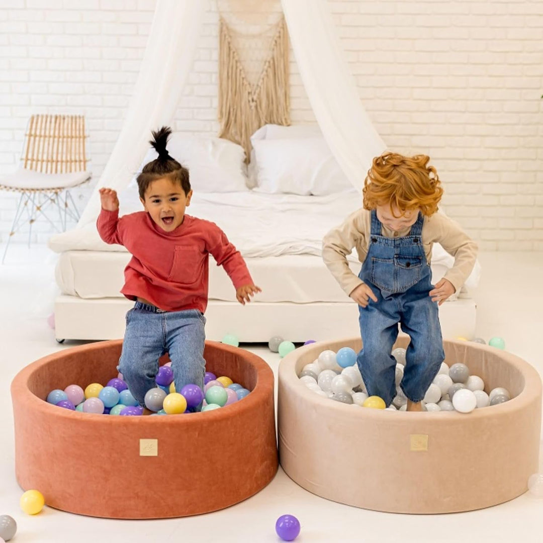 MEOWBABY Soft Foam Rundes 90 x 30 cm Bällebad mit 200 Stück Bällen für Babys & Kleinkinder - Baby-La