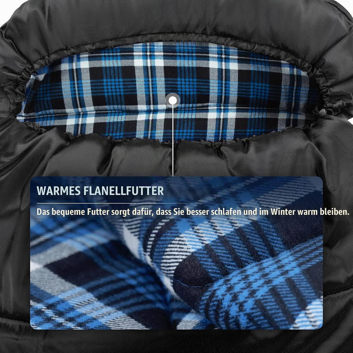 Forceatt Schlafsack 3~4 Jahreszeiten, -5°C Flanell und 20°C Polyester Schlafsack für Erwachsene, was