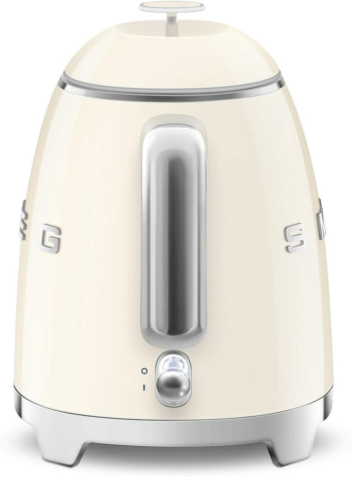 Smeg, Kleiner elektrischer Wasserkocher KLF05CREU 0,8 L, Edelstahlfilter, Sicherheitsabschaltung, Wa