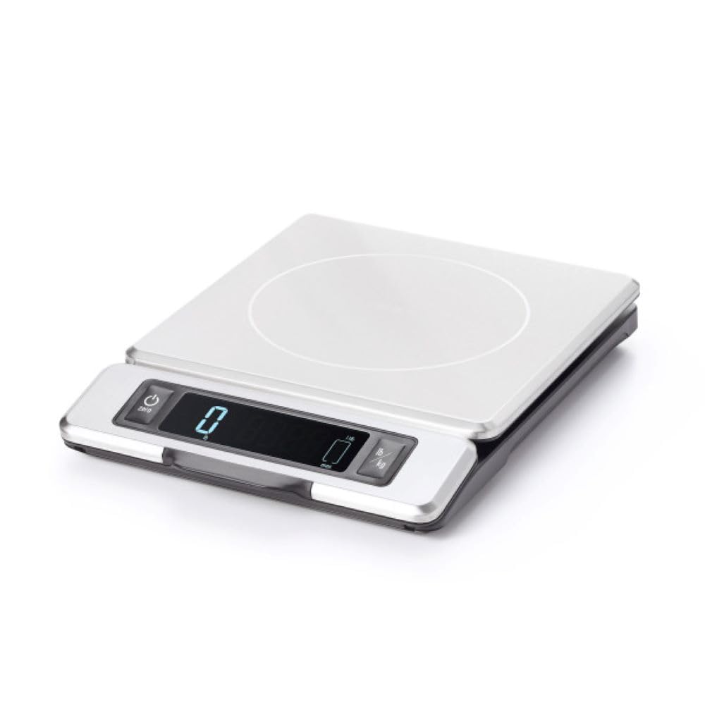 OXO Good Grips 5 kg Edelstahl-Küchenwaage:Ausziehbares Display für schattenfreie Anzeige+Leicht able
