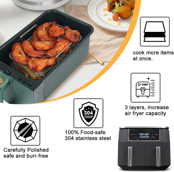 BYKITCHEN Airfryer zubehör für Ninja Heissluftfritteuse Foodi Dual Zone [AF300EU][AF400EU], Air Frye