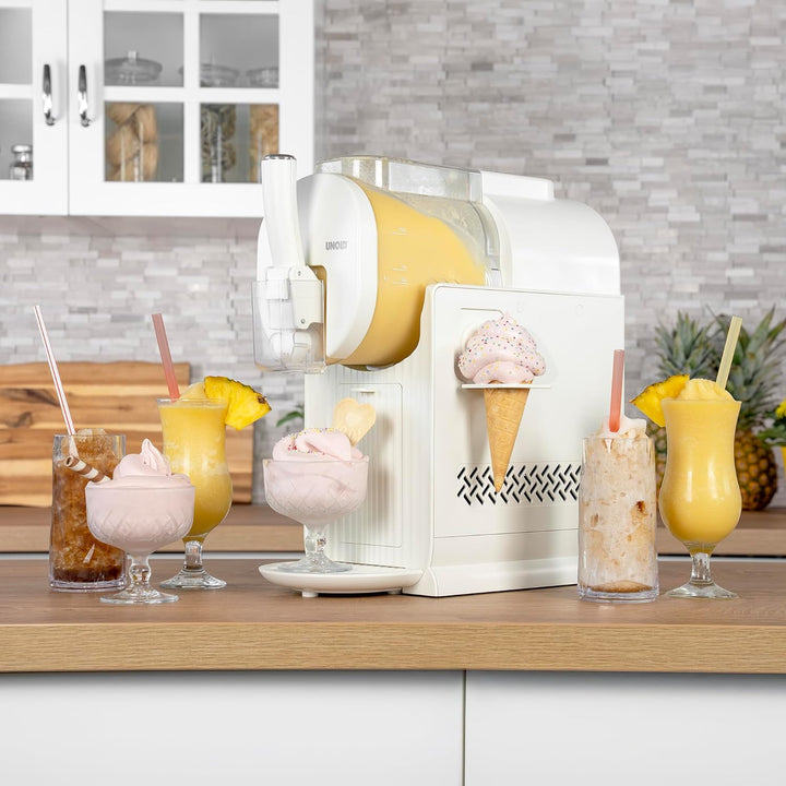 Unold 2in1 Slush- & Softeismaschine Sofia in Creme | mit leiser Kompressor Kühlung, 5 Programme, 2L