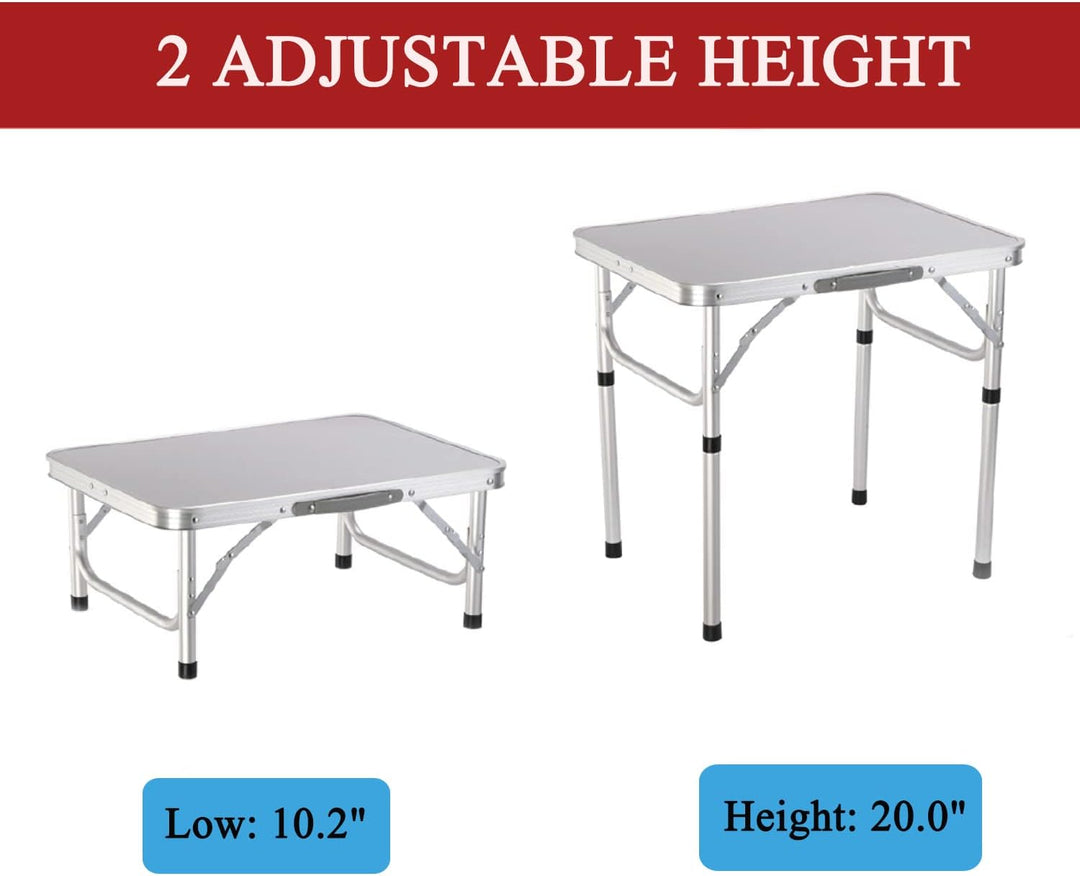 7Sevenjokers 60 cm Klapptisch zum Essen, mit verstellbaren Höhen, Kinder-Tablett, Tisch, Aluminium,