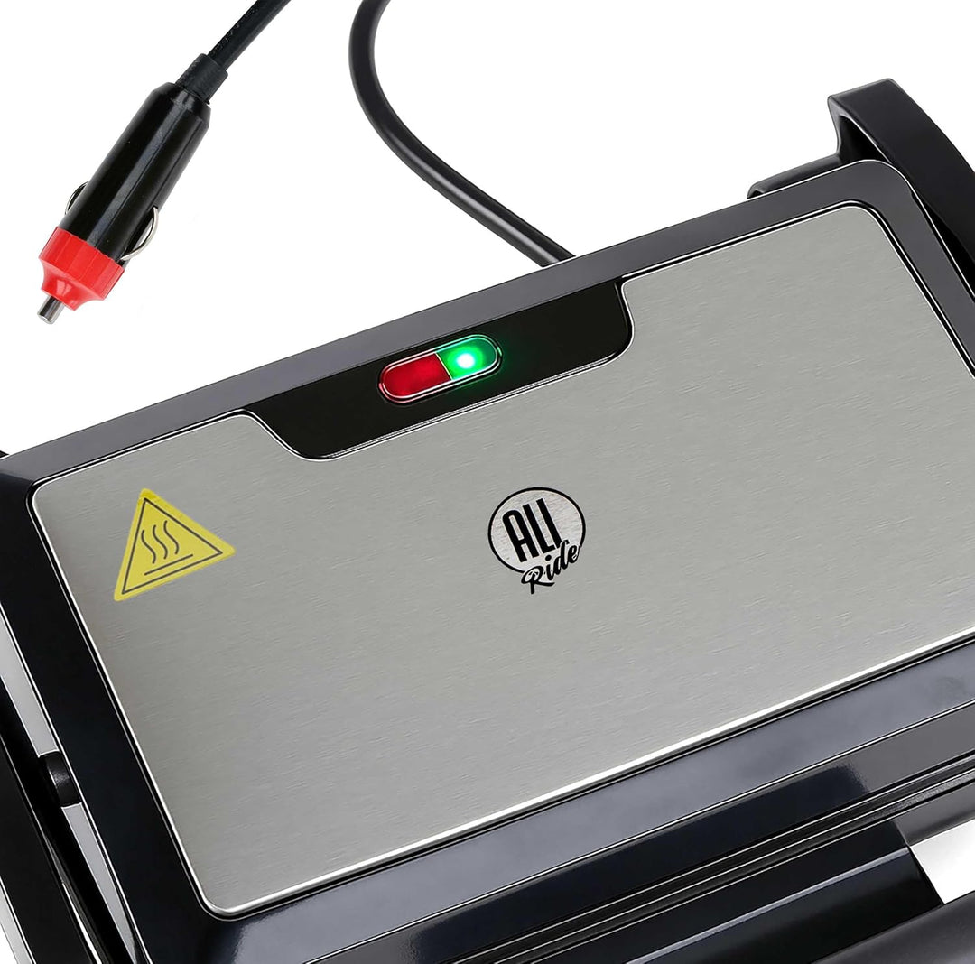 Kontaktgrill 24 Volt 240W für LKW Wohnmobil Boot - Elektrogrill mit LED-Kontrollleuchten - Kabel 105