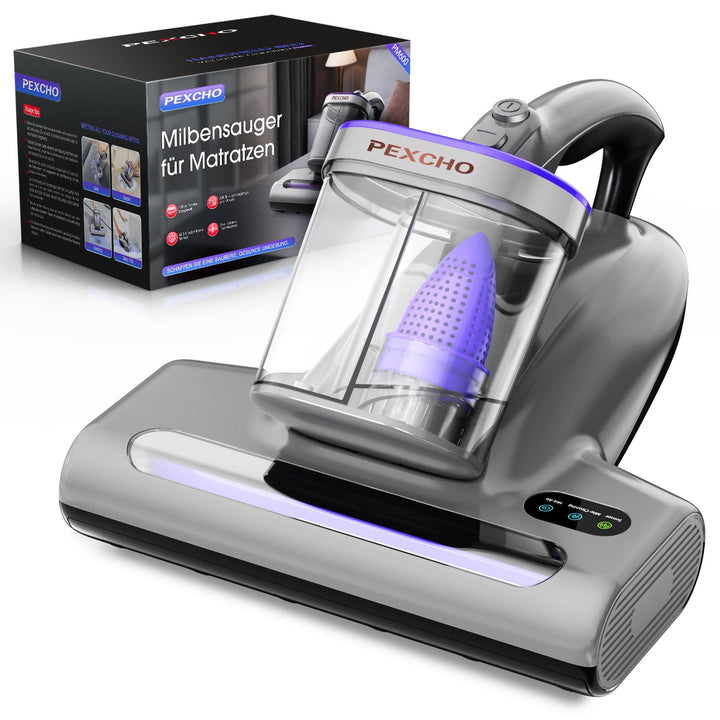 PM600 Milbensauger mit UV-Licht, 500W Matratzensauger für Allergiker zur Entfernt 99,9% der Staub-Mi