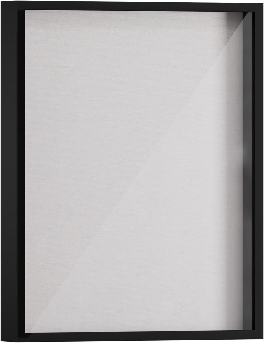 Muzilife 3D Bilderrahmen zum Befüllen Schwarz 40x50 cm, Holz Rahmen Objektrahmen Shadow Box mit Glas