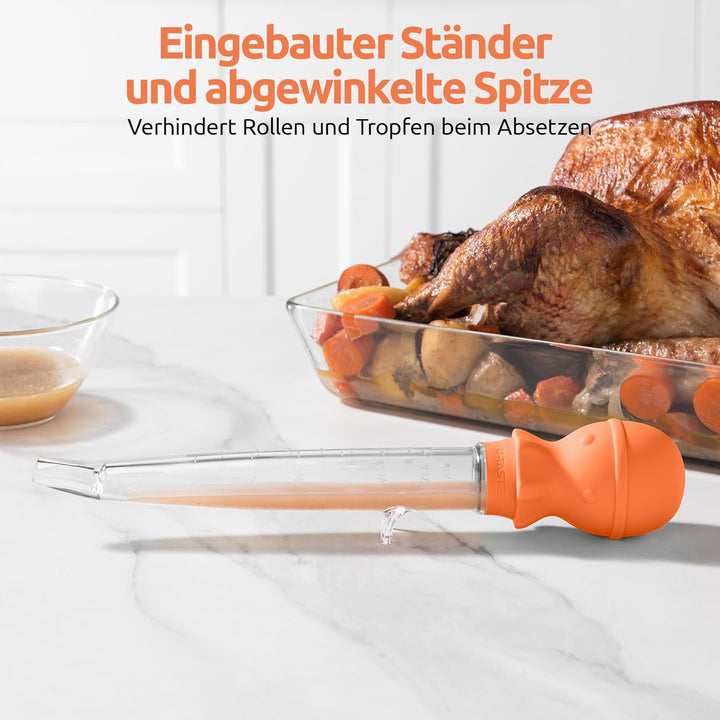 U-Taste 109℃ Hitzebeständige Grosse Abgewinkelte Bratenspritze Tritan Putenfleisch-Fettpipette mit S