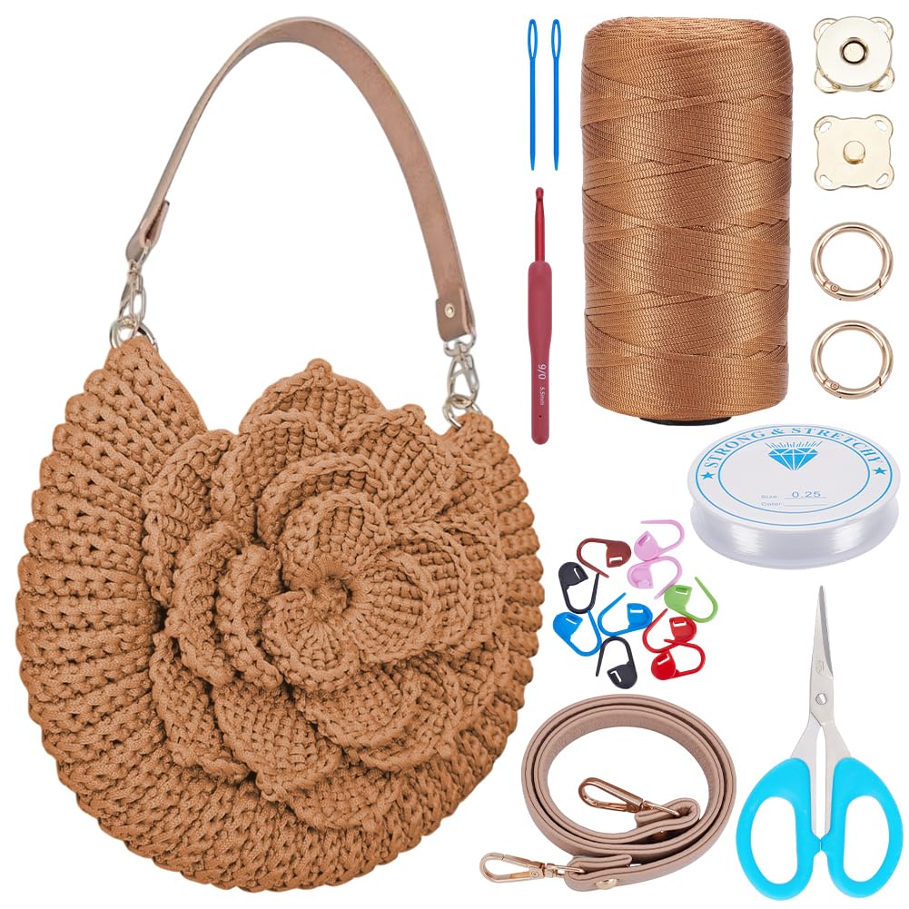 FREEBLOSS Häkeltaschen Set Mit Blumen Für Anfänger Komplettes Starter Set Mit Schritt Für Schritt Vi