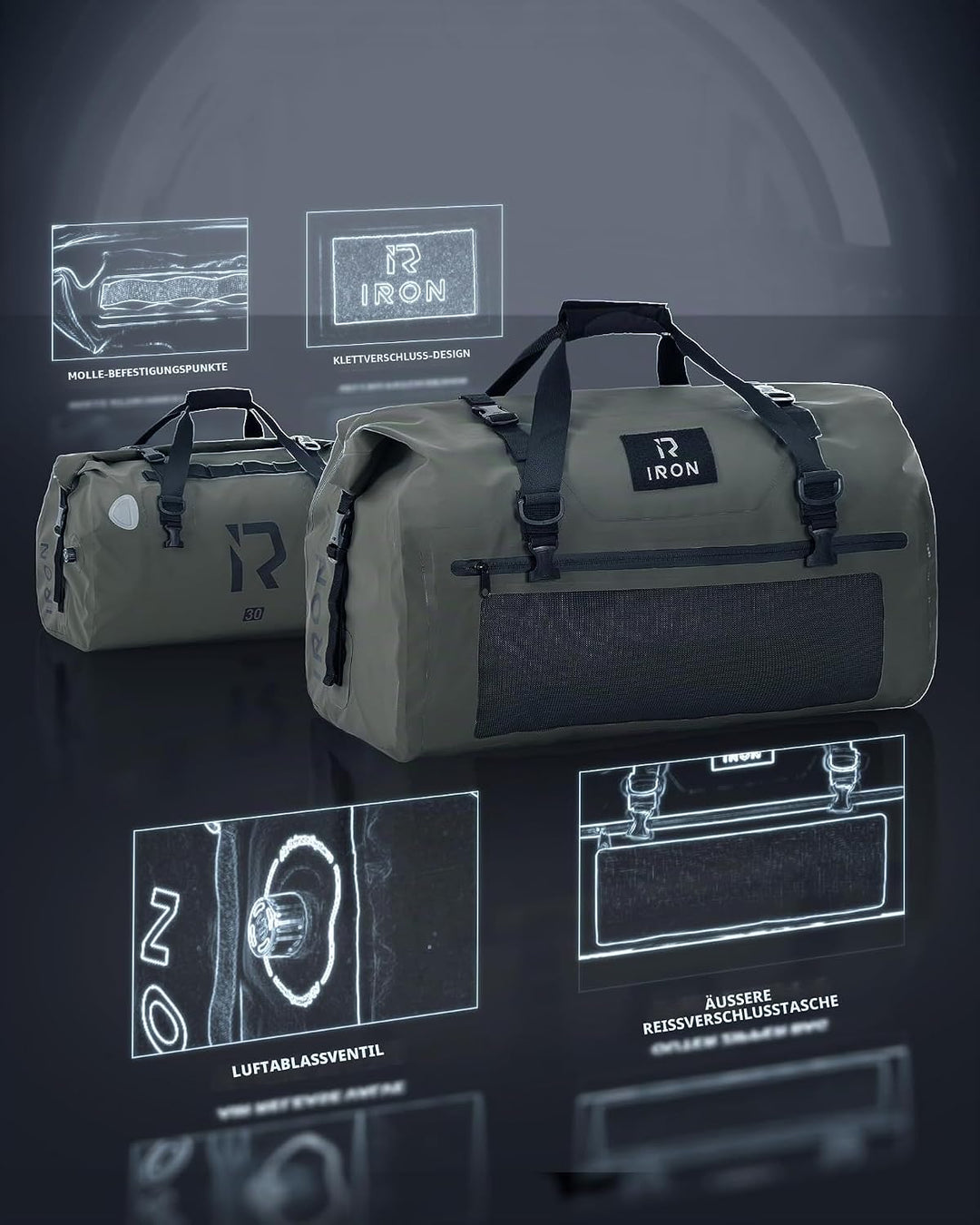 BORLENI Motorrad hecktasche wasserdicht gepäckrolle motorradtasche wasserdichte Motorrad Tasche satt