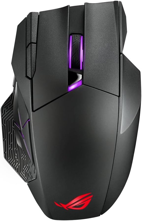ASUS ROG Spatha X Gaming Maus (kabellos, kabelgebunden, magnetische Ladestation, 12 programmierbare