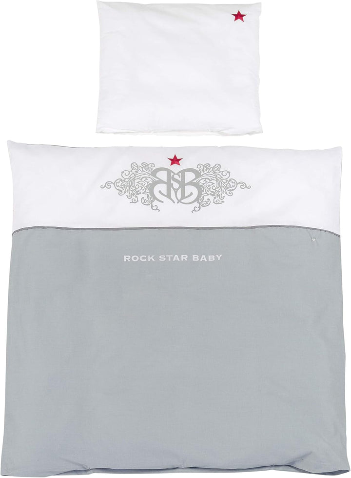roba Bettwäsche 2-teilig Rock Star Baby 1 - Kinderbettwäsche 100 x 135 cm aus Baumwolle - Decken- &