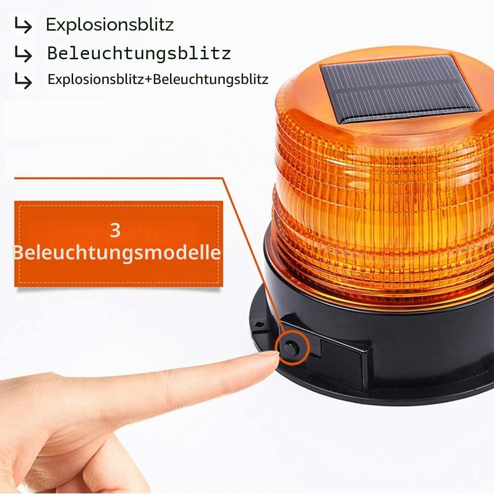 ONCCI 12V Solar/USB Warnleuchte LED Rundumleuchte Magnet Warnlicht Blinkleuchte für Auto PKW LKW Kab