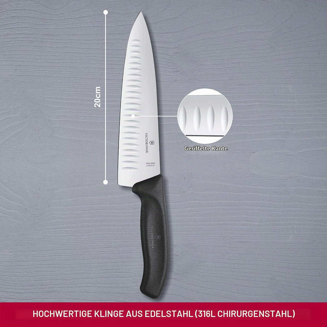 Victorinox, Swiss Classic, Profi Tranchiermesser, Extra Scharfe Klinge, Kullenschliff, 20 cm, Robust